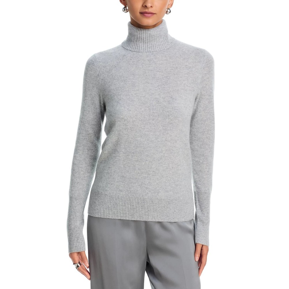 AQUA Cashmere Turtleneck Minimalist Quiet Luxury Sweater XS